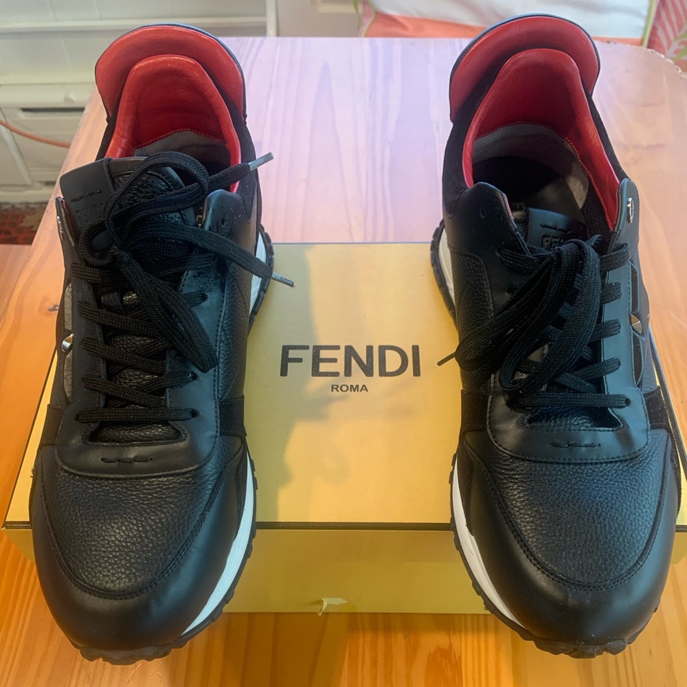 Authentic black, red, white sz 11 FENDI SNEAKERS